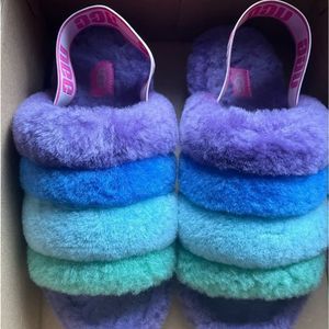 Limited edition Pride Fluff Yeah Ugg slides. Women size 9